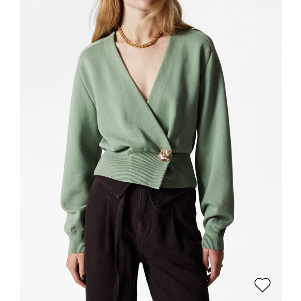 & Other Stories Waisted Knitted Wrap Cardigan